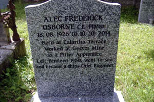 Close up of headstone