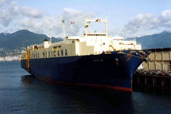 Aya II alongside at South Vancouver.