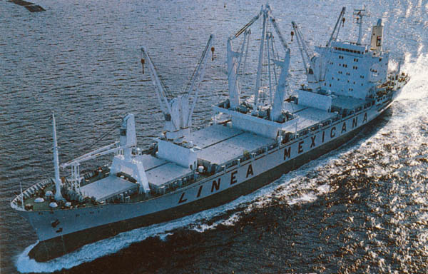 Bibi at sea without deck cargo