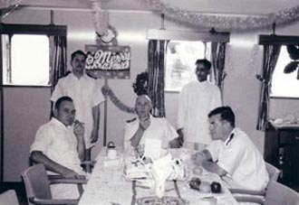 Christmas 1962. Officers in the lsa;oon