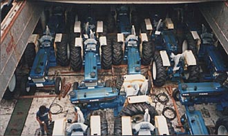 Tractors in upper tween deck