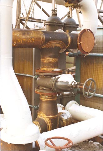 Close up of pipework