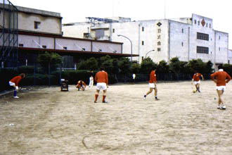 Football team in action