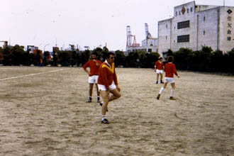 Football team in action