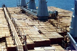 View of deck cargo