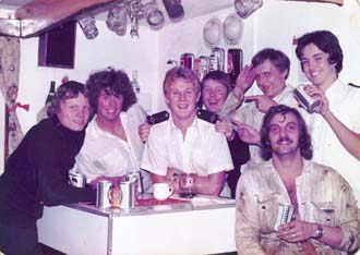 Officers in ship's bar