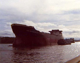 Vessel being launched
