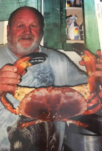 Kenny Milburn with crab